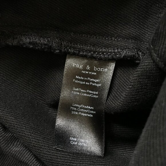 Rag & Bone Lora Belted Shorts Womens 2 Black High Rise Slim Cotton 2.5 Inseam - Picture 11 of 13